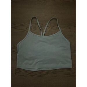 OFFLINE by Aerie Womens Light Blue Cropped Tank Top Built-In Shelf Bra Size M
